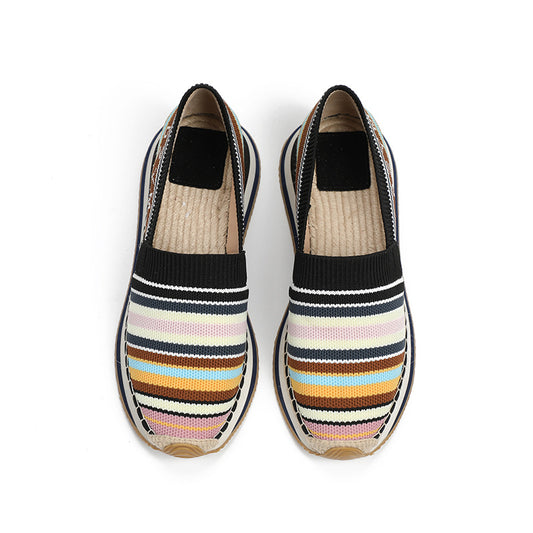 Zapatos Casuales Coreanos de Algodón y Lino para Mujer - Image 2