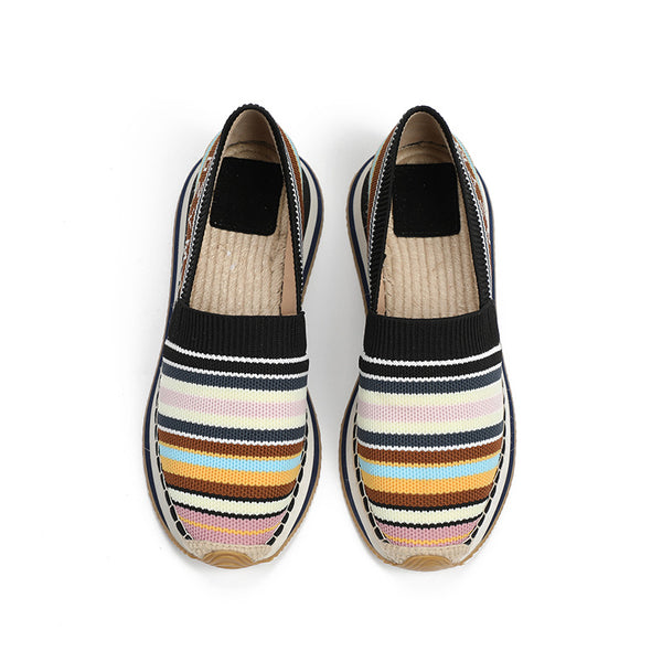 Zapatos Casuales Coreanos de Algodón y Lino para Mujer