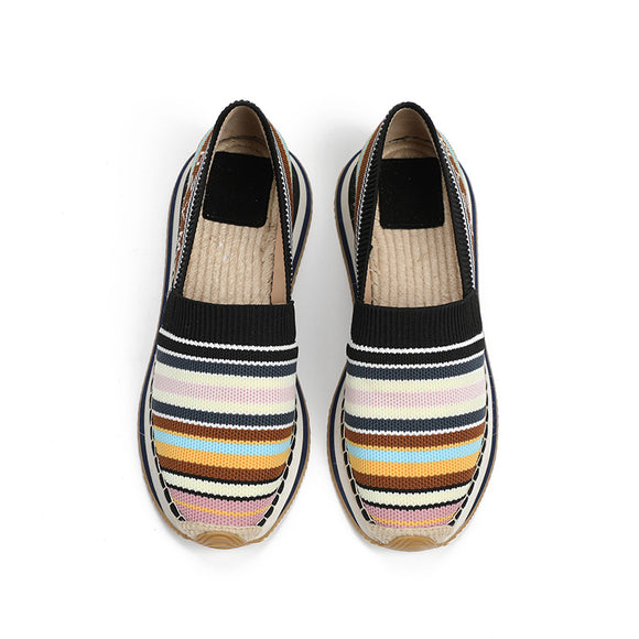 Zapatos Casuales Coreanos de Algodón y Lino para Mujer
