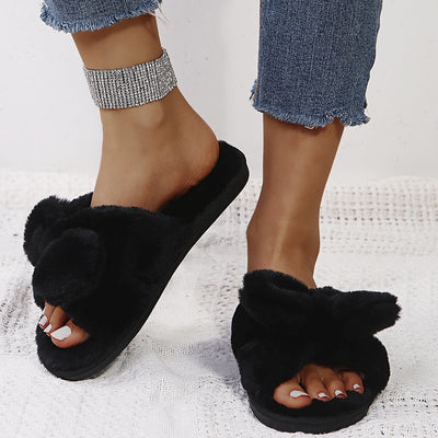Pantuflas Coreanas Abiertas con Moño - Cálidas y Cómodas para Casa - Image 11