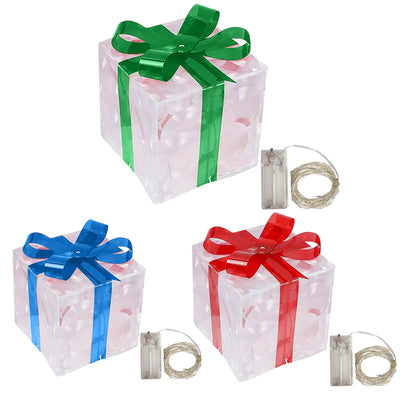Caja de Regalo Navideña Luminosa con Moño - Decoración LED para Interiores y Exteriores - Image 4