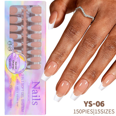 Uñas Postizas Estilo Francés Desmontables sin Marcas - Image 11
