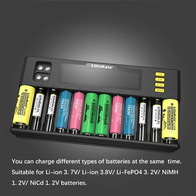 Cargador de Baterías LCD 12 Espacios Lii-S12 - Image 7