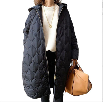 Abrigo Acolchado Mujer Invierno con Diseño Rombo y Capucha - Image 18