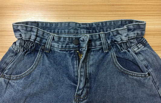 Shorts de Mezclilla con Cintura Elástica y Borde Enrollado - 5 Colores - Image 2