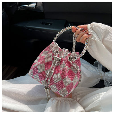 Bolso Retro de Diamantes con Incrustaciones de Cristal y Herrajes Metálicos - Image 9