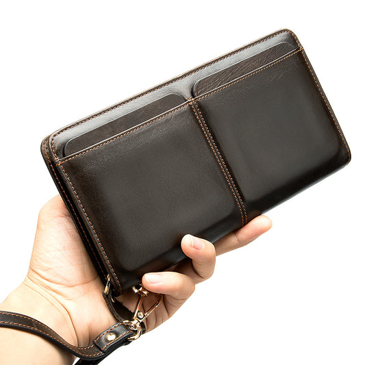 Cartera Larga Ejecutiva para Hombre Cuero Genuino Múltiples Compartimentos - Image 2
