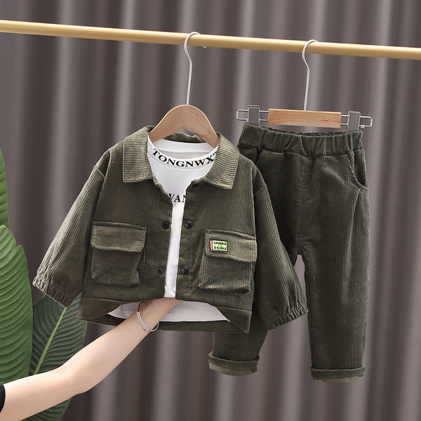 Traje de Tres Piezas en Pana para Niños - Colección Otoño