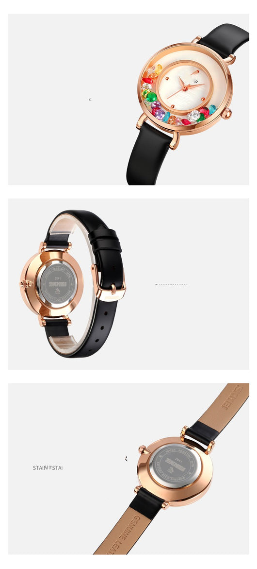 Reloj Elegante para Mujer con Esfera de Piedras Preciosas - Image 2