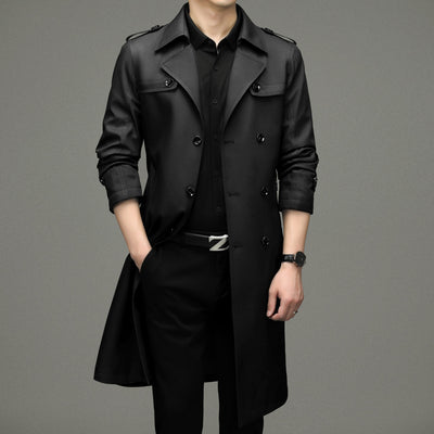 Gabardina Larga Cruzada para Hombre - Estilo Ejecutivo Casual - Image 4