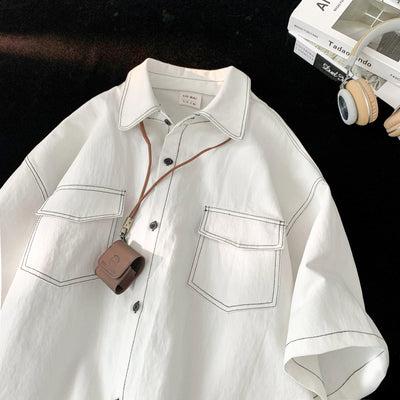 Camisa Retro de Manga Corta para Hombre - Estilo Casual - Image 2