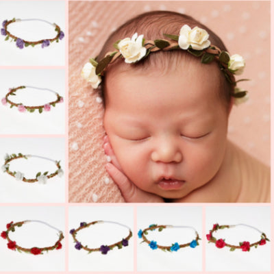 Diadema Tejida de Rosa para Niñas