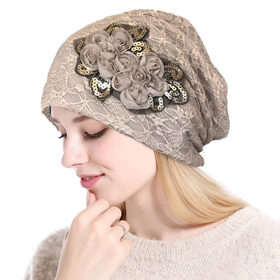 Gorro Tejido Floral Calado Ligero - Image 9
