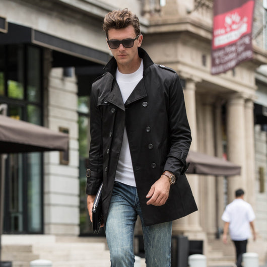 Abrigo Trinchera Casual para Hombre Largo Medio - Image 19