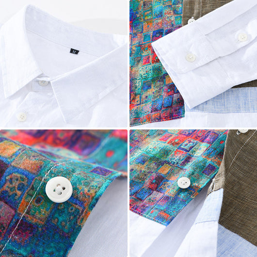 Camisa Holgada Hombre Joven Diseño Casual en Algodón y Lino - Image 3