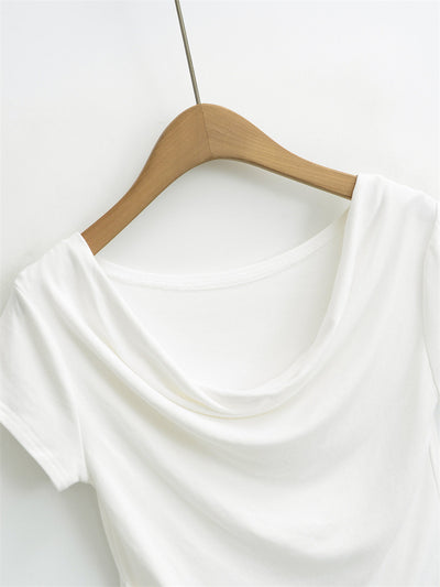 Blusa Tejida de Cuello Solapa Estilo Europeo Manga Corta - Image 14