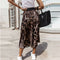 Falda Plisada Estampado Leopardo con Cintura Elástica para Mujer