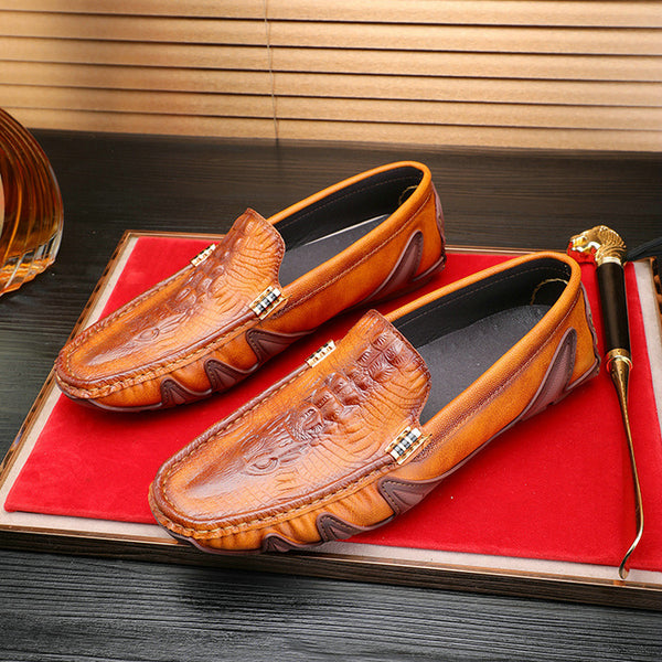 Zapatos Casuales Británicos de Cuero Genuino para Hombre - Primera Capa Premium