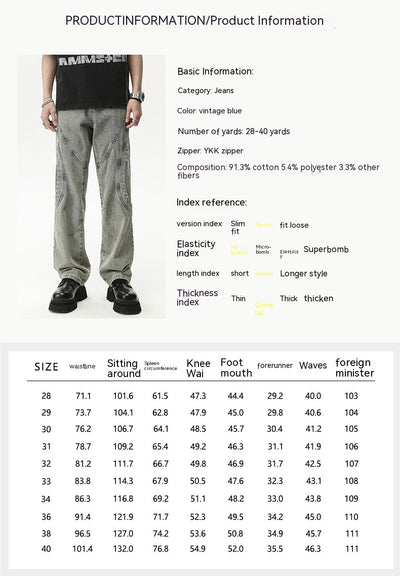 Jeans Rectos Holgados Resistentes para Hombre sin Elastano - Image 7