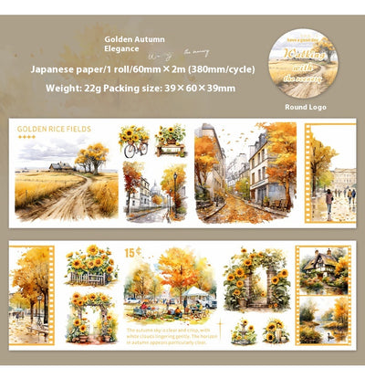 Set de Cintas Decorativas Adhesivas Paisajes Cuatro Estaciones - 6 Modelos para Scrapbooking y DIY - Image 22