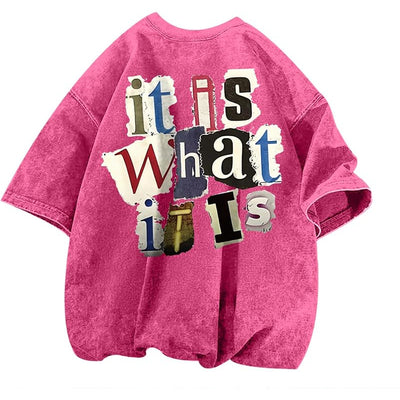 Camiseta Vintage Oversized con Estampado de Letras para Hombre - Image 14