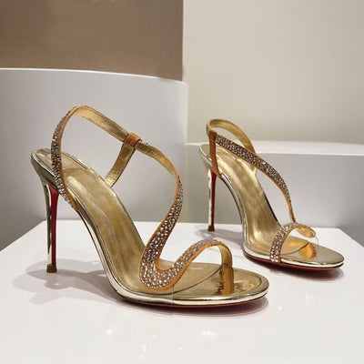 Sandalias de Tacón Alto Stiletto con Pedrería en Forma de Serpiente - Diseño Sexy y Abierto - Image 5