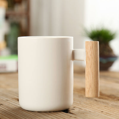 Taza de Cerámica Recta con Asa de Madera - Image 6