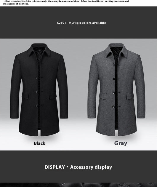 Abrigo de Lana Premium para Hombre Maduro - Estilo Solapa Clásica - Image 8