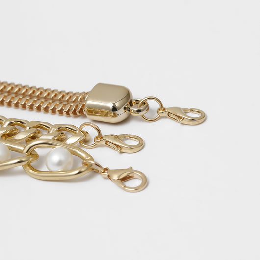 Pulsera de Perlas Incrustadas con Cadena Elegante - Image 7