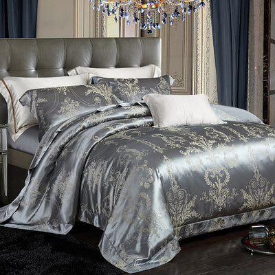 Juego de Cama Jacquard Seda Tencel de Cuatro Piezas - Image 11