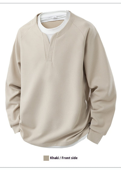 Suéter Waffle V-Cuello Bicolor Casual Versátil para Mujer - Image 21