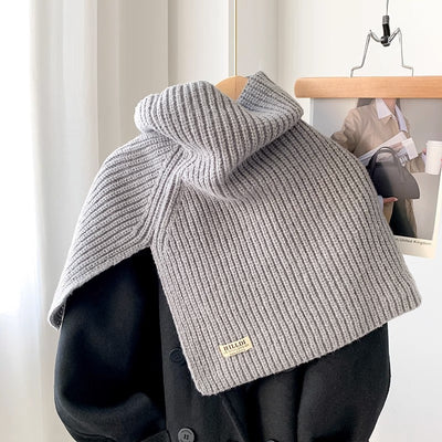 Poncho Cuello Alto con Abertura Lateral - Bufanda Tejida Térmica - Image 7