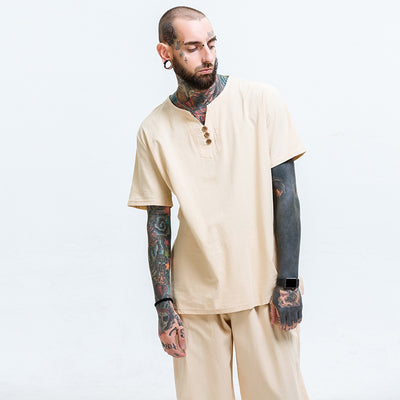 Camiseta Hombre Algodón y Lino Suelta - Image 5