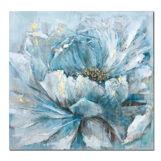 Cuadro de Flores Blancas al Óleo sin Marco - Image 8
