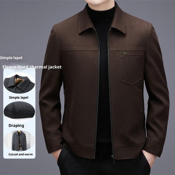 Chaqueta de Lana Corta para Hombre Otoño Invierno