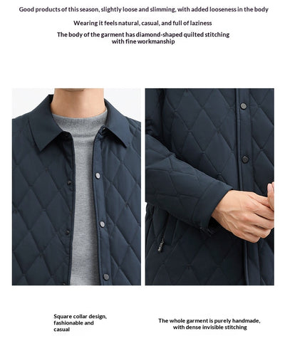 Chaqueta Térmica Acolchada de Seda Mulberry para Hombres Adultos y Mayores - Image 10