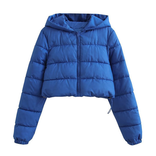 Chaqueta Puffer Corta Multicolor de Algodón con Capucha para Mujer - Image 31