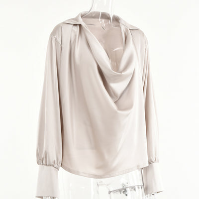 Blusa Suelta para Mujer con Escote Asimétrico Elegante - Image 3
