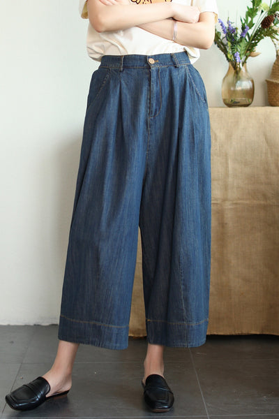 Pantalón Cropped Ancho de Tencel y Algodón para Tallas Grandes - Image 20