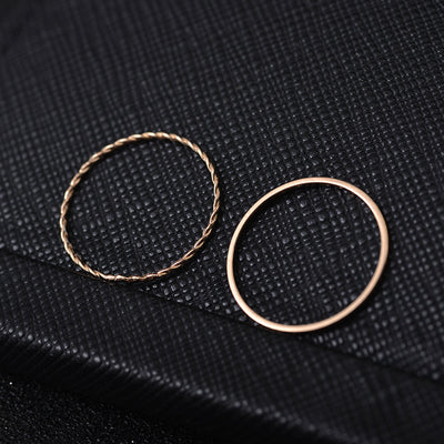 Juego de 2 Anillos Geométricos Chapados en Metal - Image 12