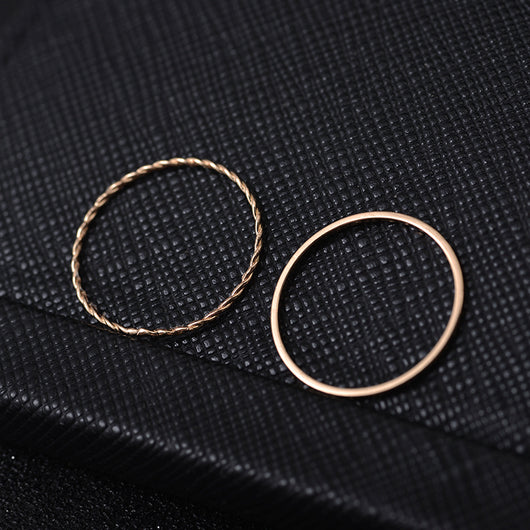 Juego de 2 Anillos Geométricos Chapados en Metal - Image 12