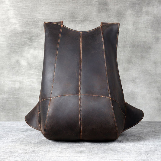 Mochila Pequeña de Cuero Genuino Crazy Horse para Mujer - Estilo Retro