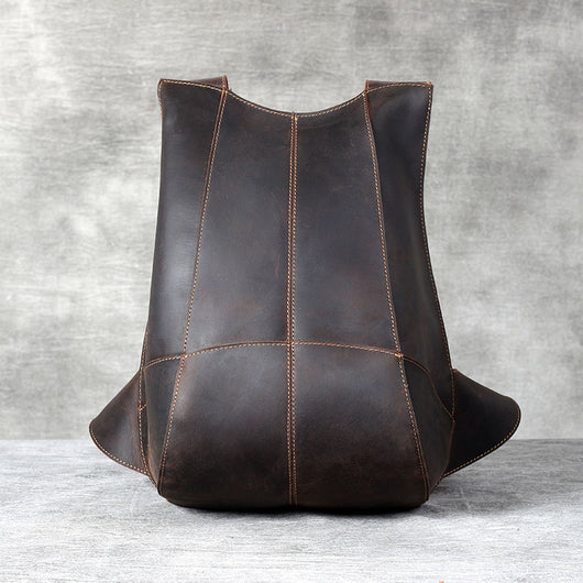 Mochila Pequeña de Cuero Genuino Crazy Horse para Mujer - Estilo Retro