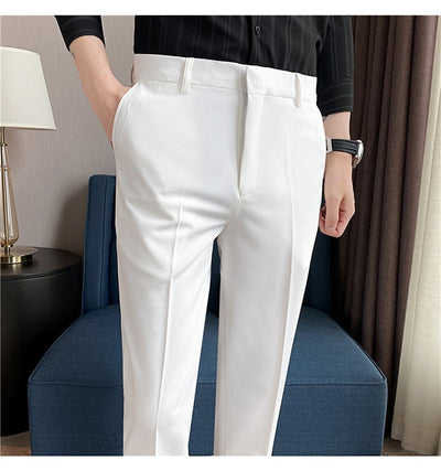 Pantalones de Traje Casual Primavera-Verano con Drapeado y Stretch Cómodo - Image 22