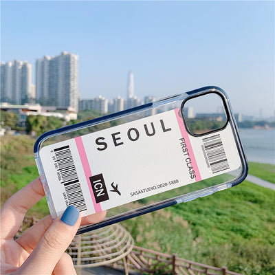 Funda iPhone 11 Silicona Antigolpes Diseño Cartoon Ticket Doble Color