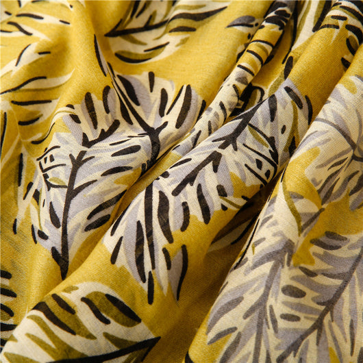 Pañuelo de Seda Estampado con Hojas de Plátano y Jengibre Japonés - Image 8
