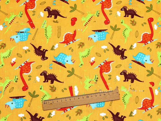 Juego de Telas de Algodón Estampado Dinosaurio de Cuatro Piezas - Image 3
