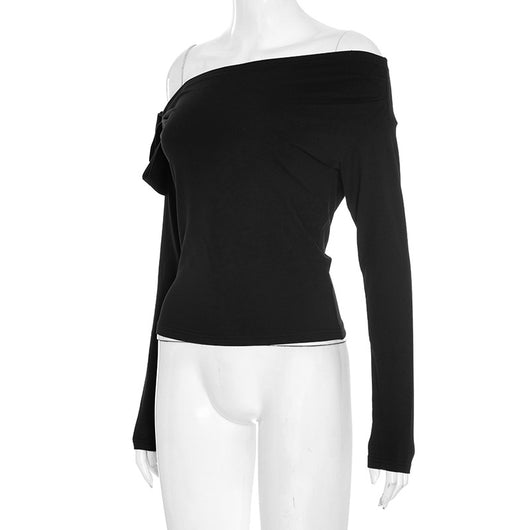 Playera Asimétrica con Nudo Torcido y Hombro Único - Image 15
