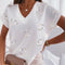 Camiseta Suelta con Escote V y Estampado de Corazones para Mujer