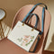 Bolso Portátil de Cuero Bordado para Mujer